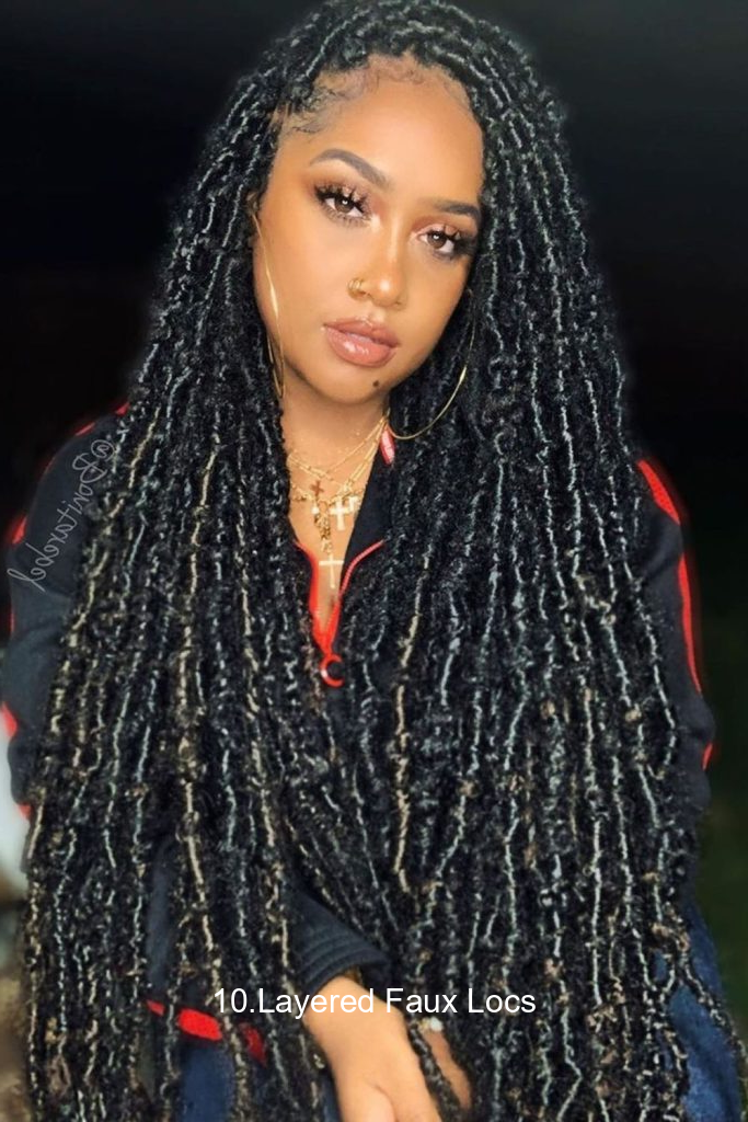 10.Layered Faux Locs