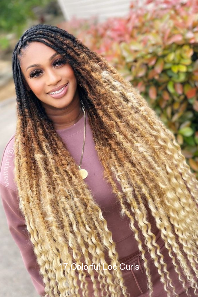17.Colorful Loc Curls