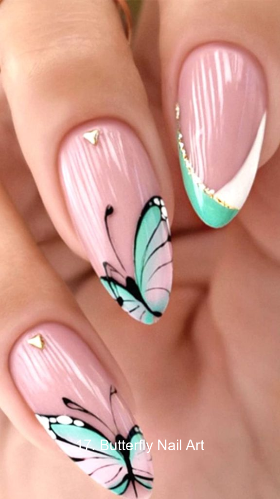 17. Butterfly Nail Art