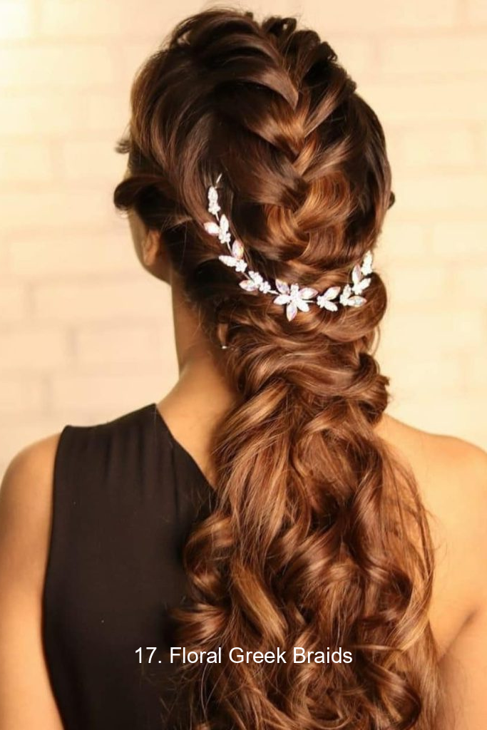 17. Floral Greek Braids