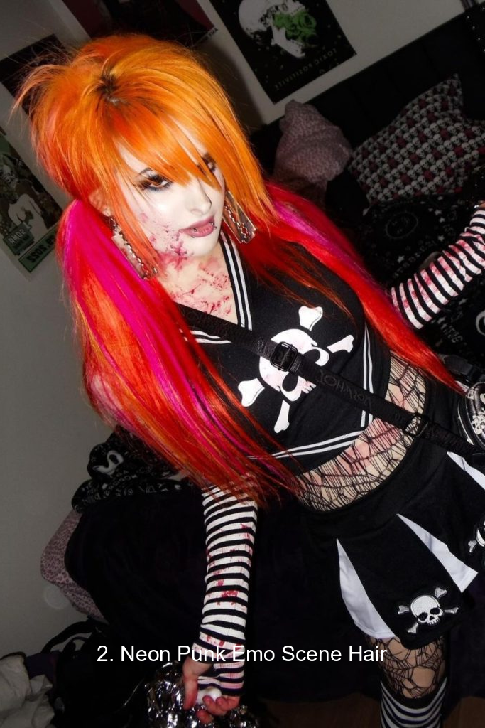 2. Neon Punk Emo Scene Hair