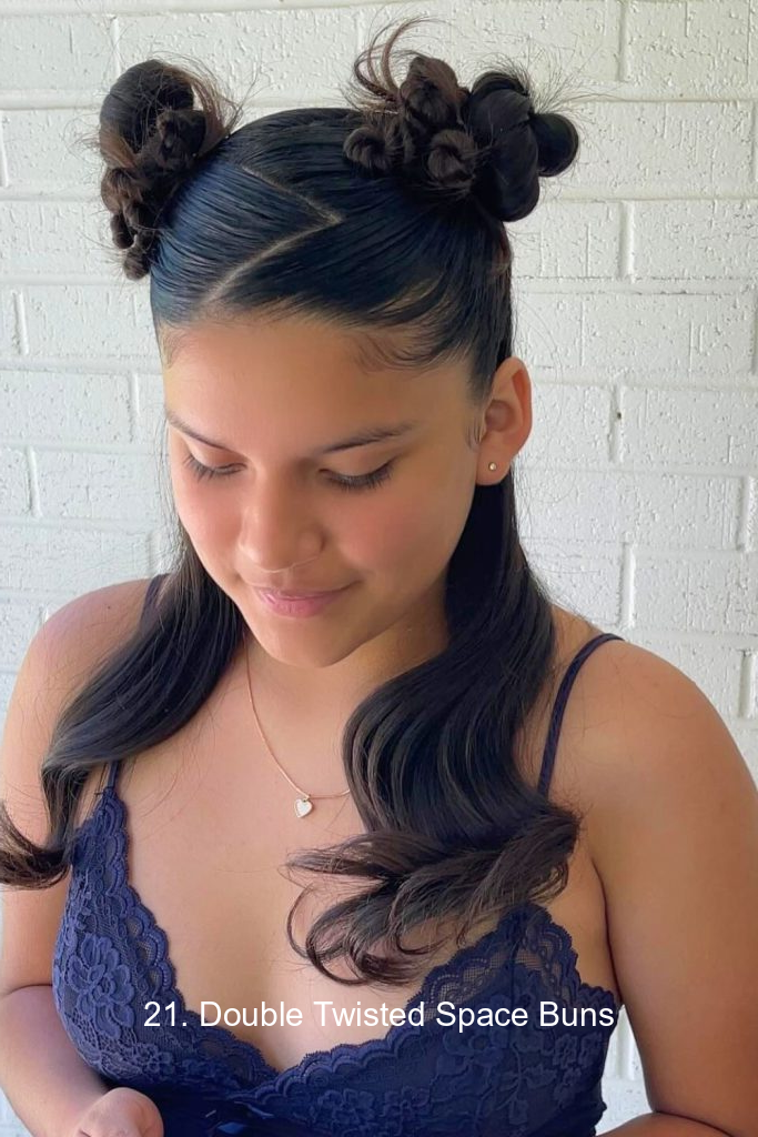 21. Double Twisted Space Buns