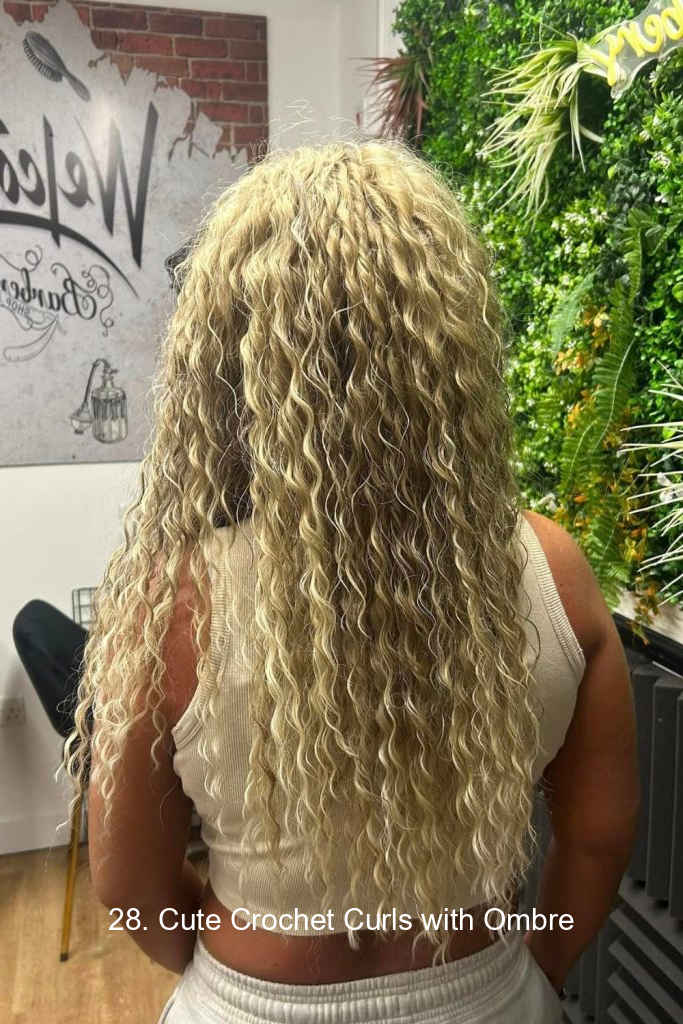 28. Cute Crochet Curls with Ombre