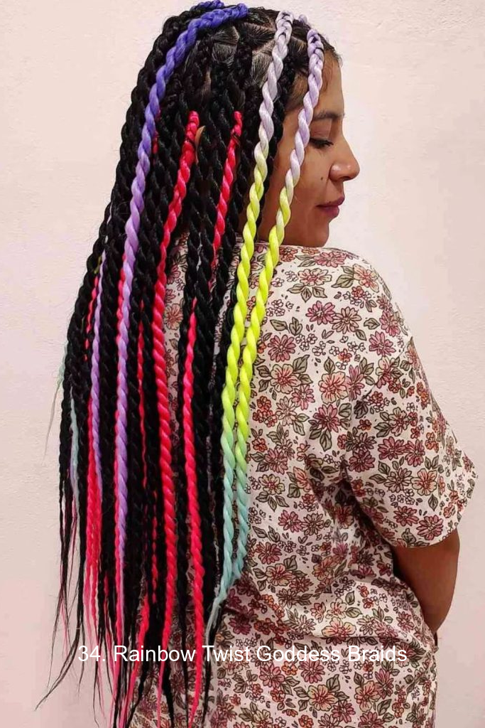 34. Rainbow Twist Goddess Braids