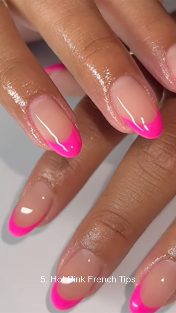 5. Hot Pink French Tips