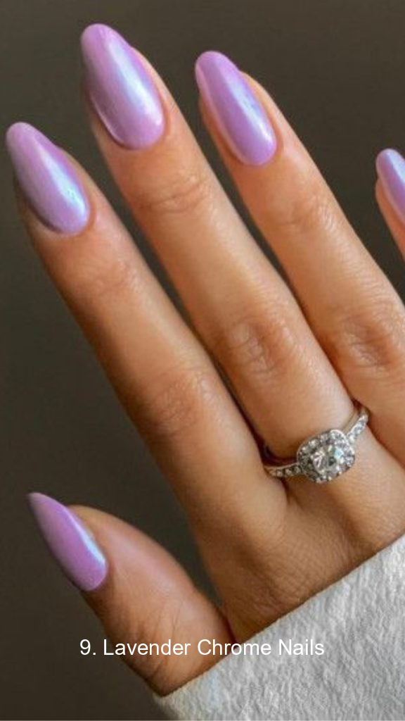 9. Lavender Chrome Nails